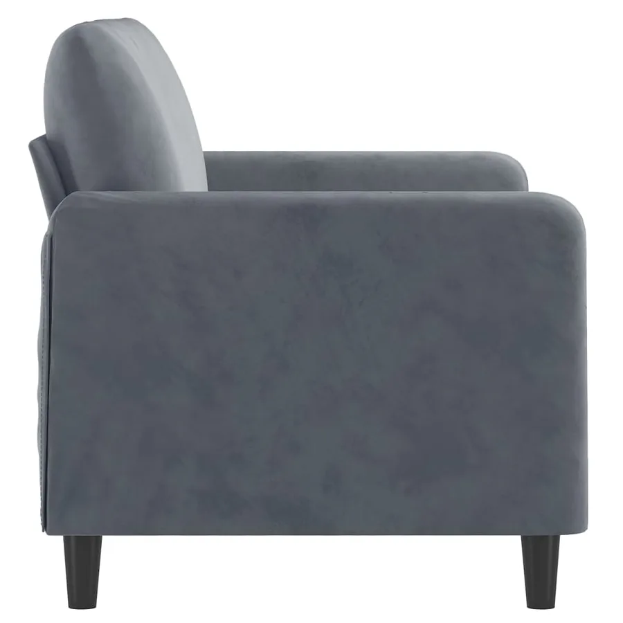 Canapé à 2 places Gris foncé 120 cm Velours - 4