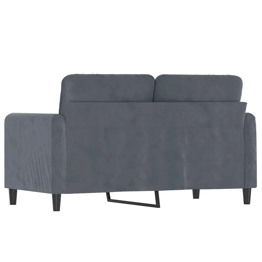 Canapé à 2 places Gris foncé 120 cm Velours - 5
