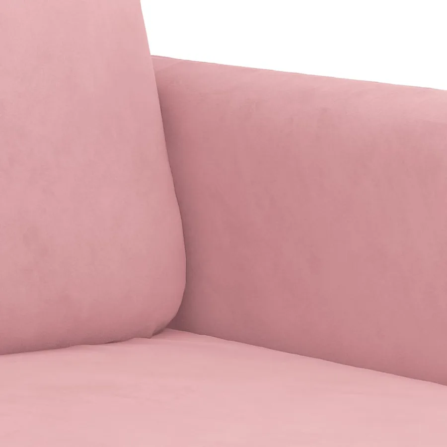Ensemble de canapés 3 pcs avec coussins rose velours - 7