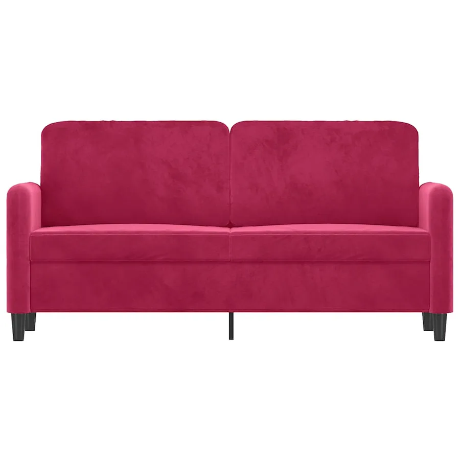 Canapé à 2 places Rouge bordeaux 140 cm Velours - 3