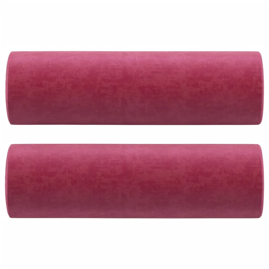 Canapé 2 places avec oreillers bordeaux 120 cm velours - 5
