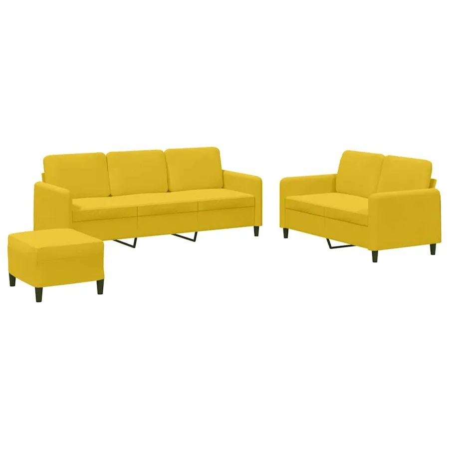 Ensemble de canapés 3 pcs jaune velours - 2