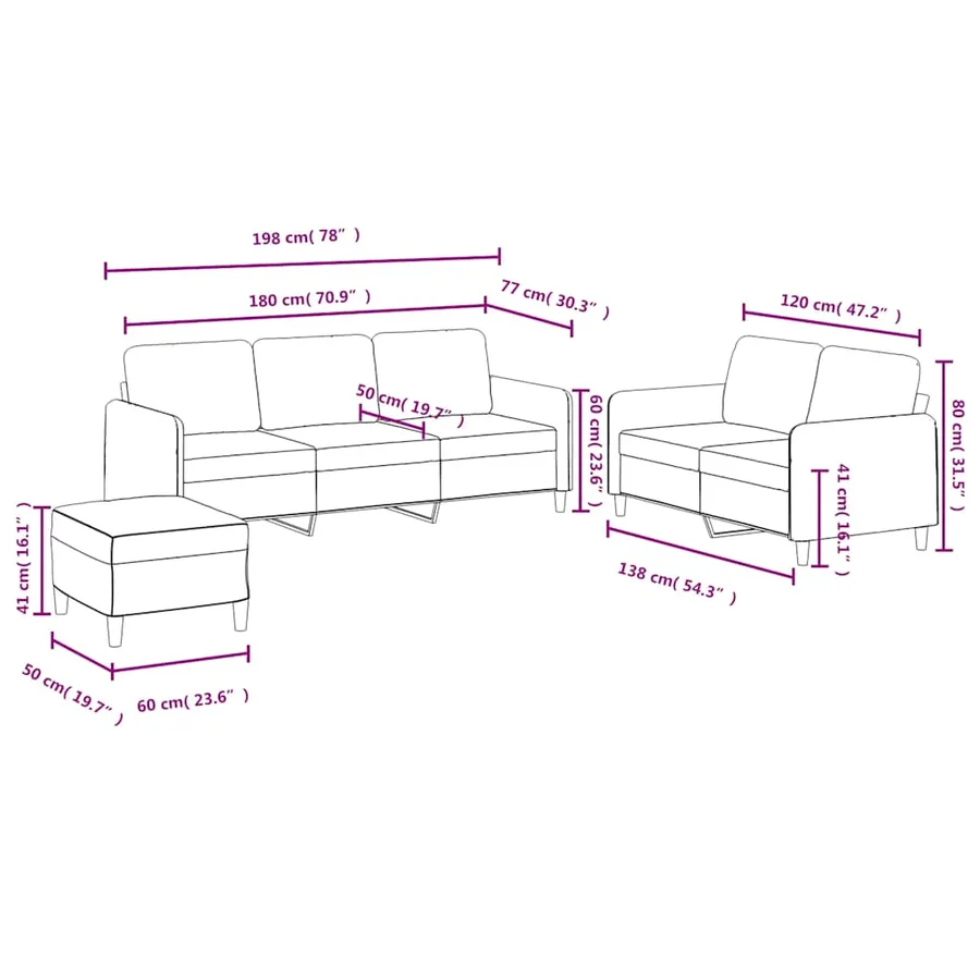 Ensemble de canapés 3 pcs jaune velours - 9