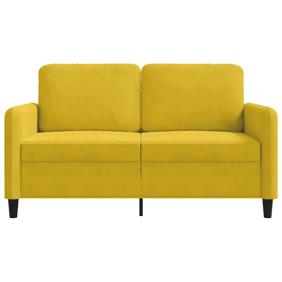 Canapé à 2 places Jaune 120 cm Velours - 4
