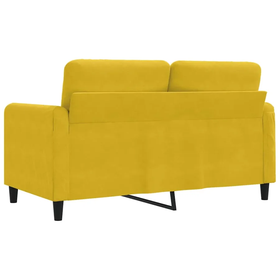 Canapé à 2 places Jaune 120 cm Velours - 6