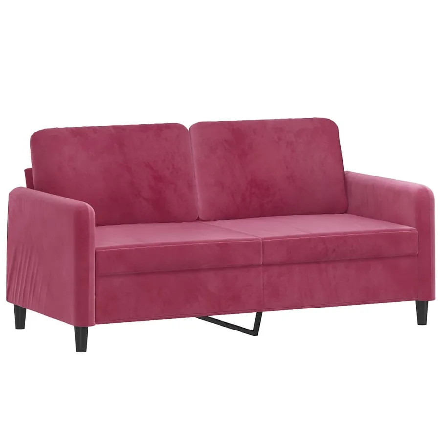 Ensemble de canapés 3 pcs rouge bordeaux velours - 4