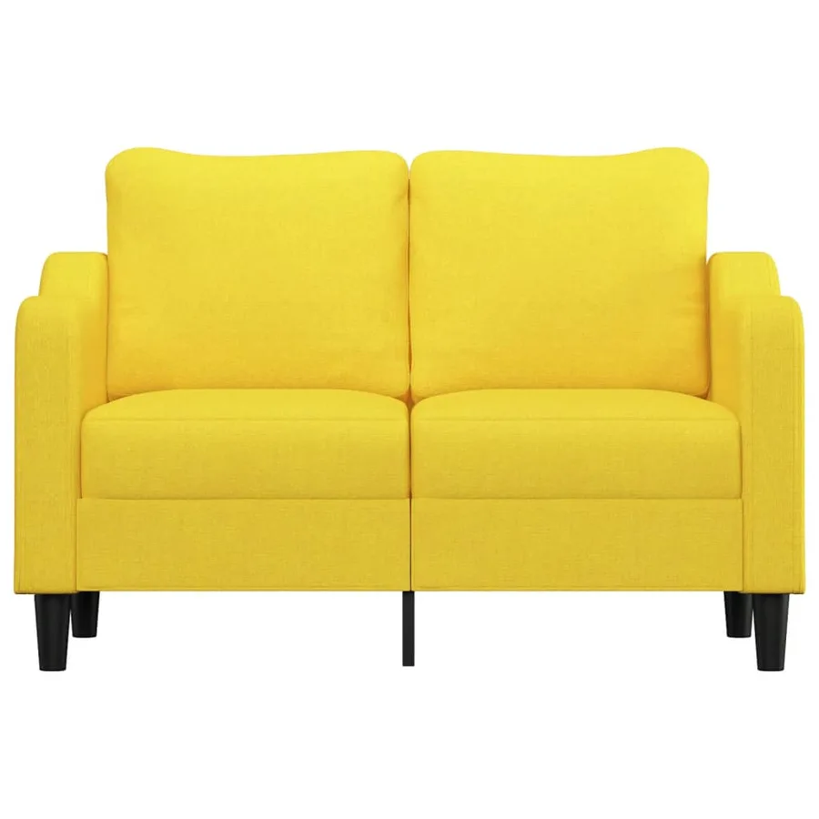 Canapé à 2 places Jaune clair 120 cm Tissu - 3