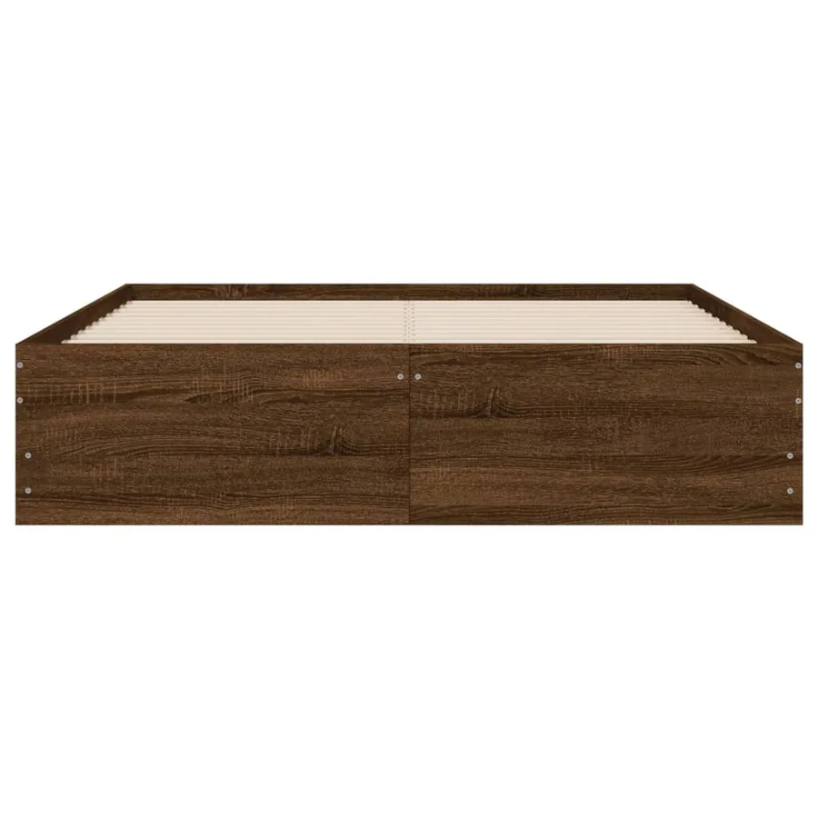Cadre de lit avec tiroirs sans matelas chêne marron 120x190 cm - 6