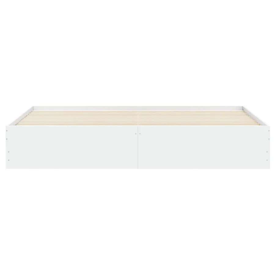 Cadre de lit avec tiroirs sans matelas blanc 200x200 cm - 6