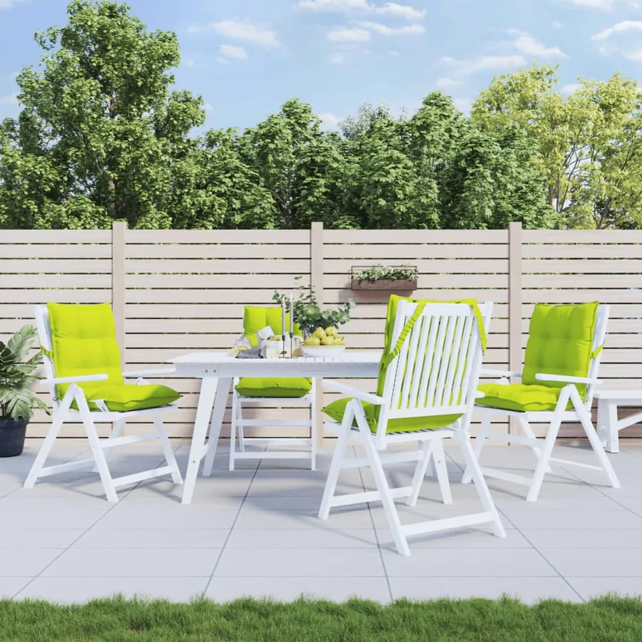 Coussins de chaise à dossier bas lot de 4 vert vif