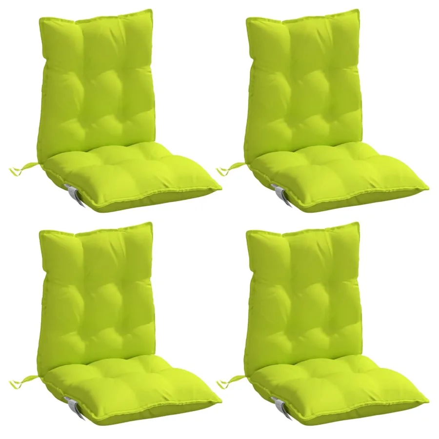 Coussins de chaise à dossier bas lot de 4 vert vif - 3