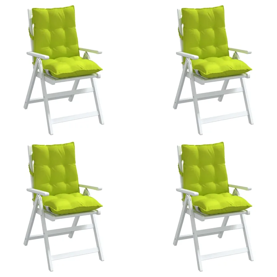 Coussins de chaise à dossier bas lot de 4 vert vif - 4