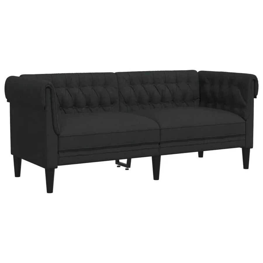 Ensemble de canapés 2 pcs noir tissu - 4