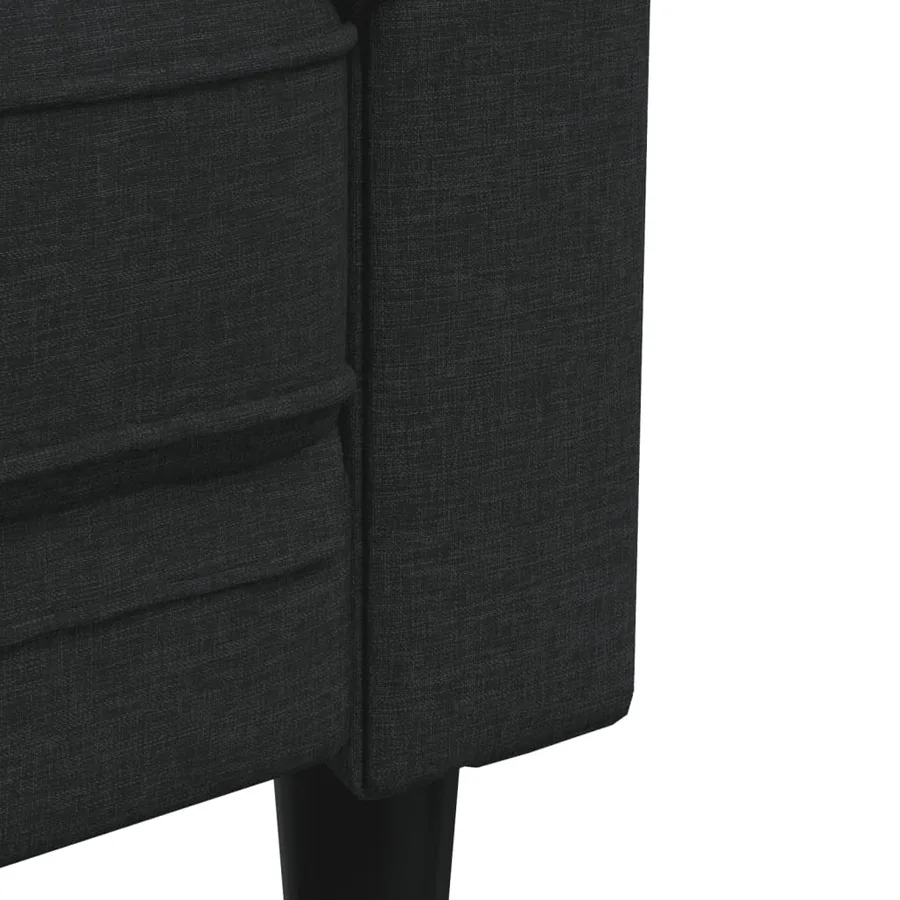 Ensemble de canapés 2 pcs noir tissu - 6