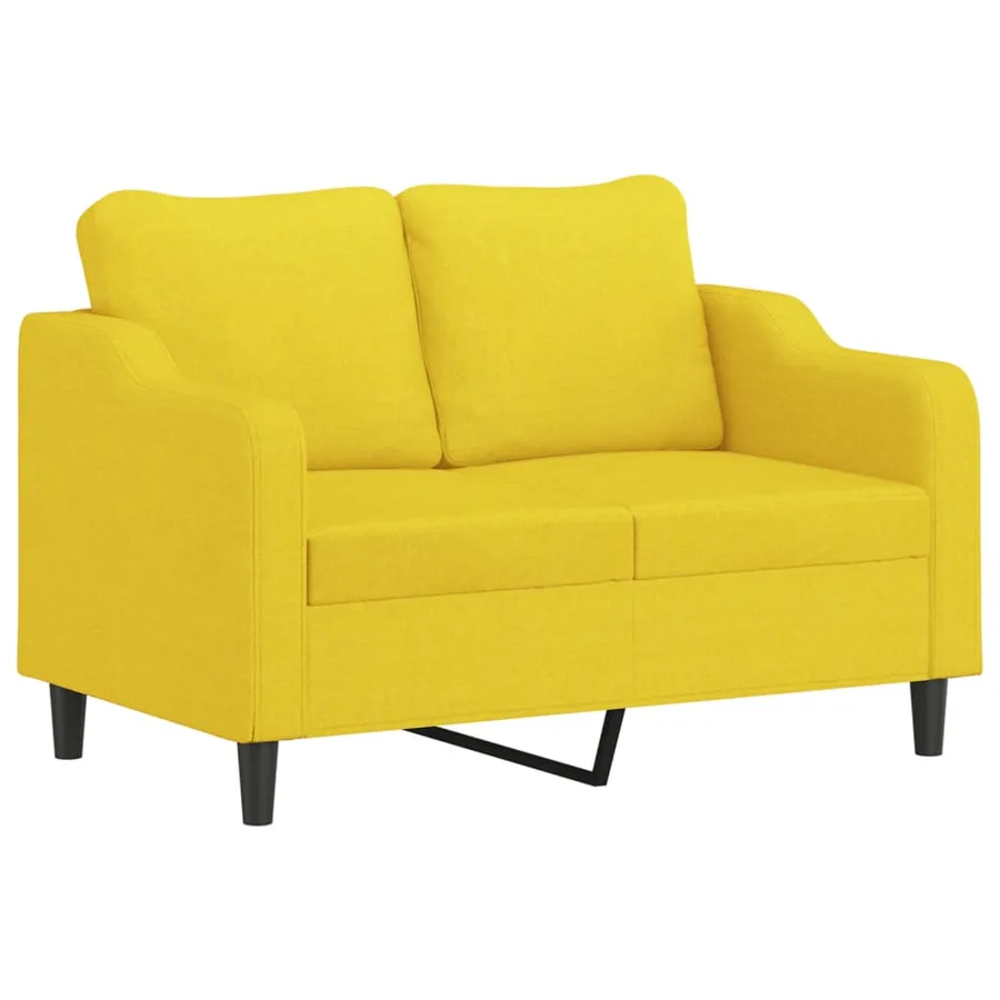Ensemble de canapés 3 pcs avec coussins Jaune clair Tissu - 4