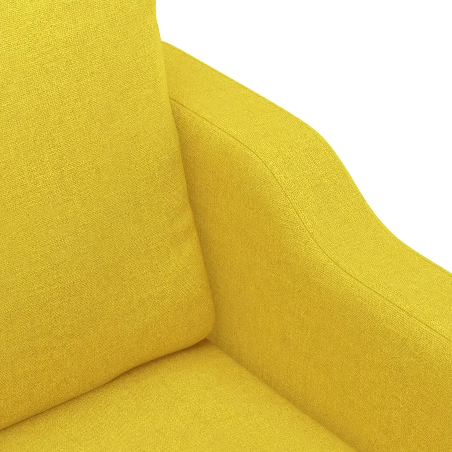 Ensemble de canapés 3 pcs avec coussins Jaune clair Tissu - 6
