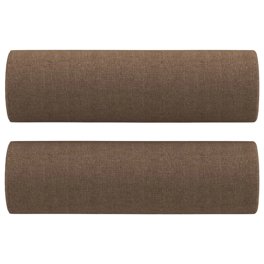 Ensemble de canapés 3 pcs avec coussins marron tissu - 7