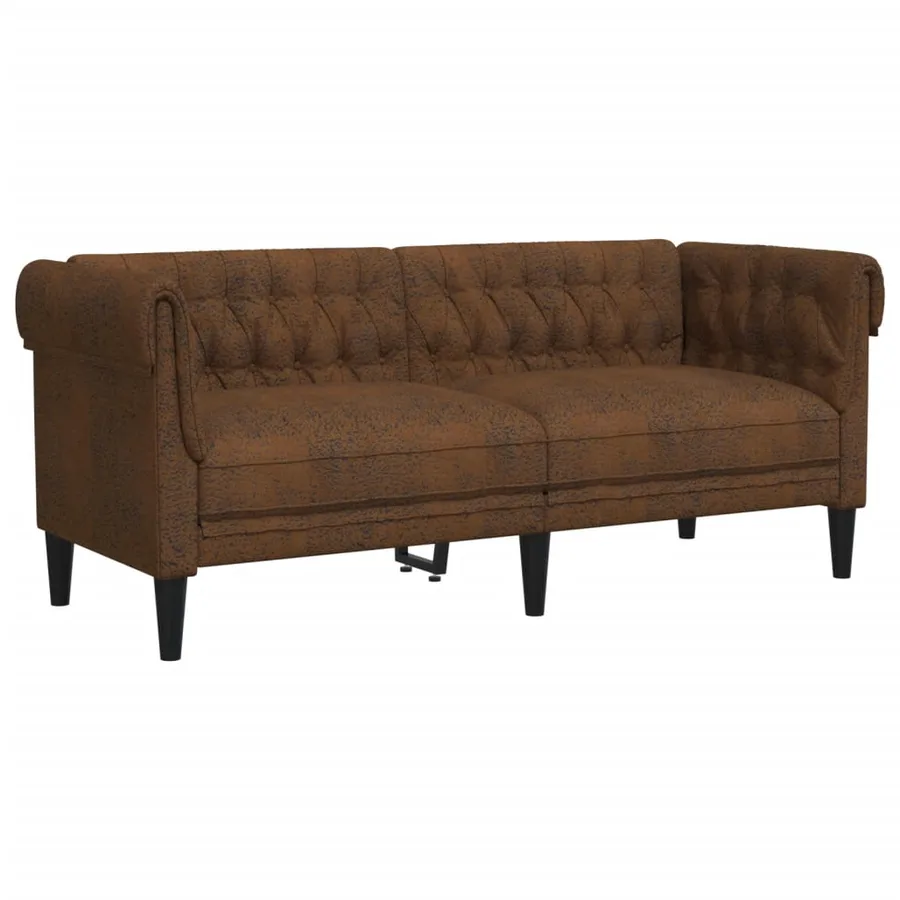 Ensemble de canapés 3 pcs marron tissu - 5