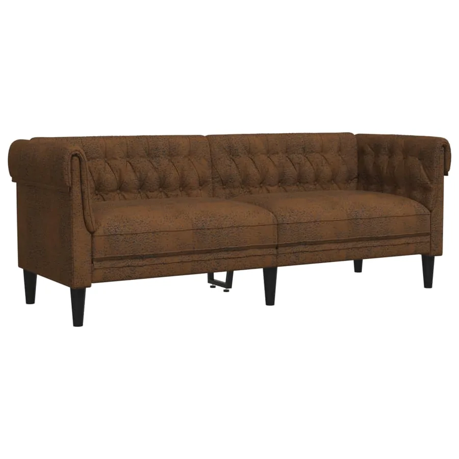 Ensemble de canapés 3 pcs marron tissu - 6