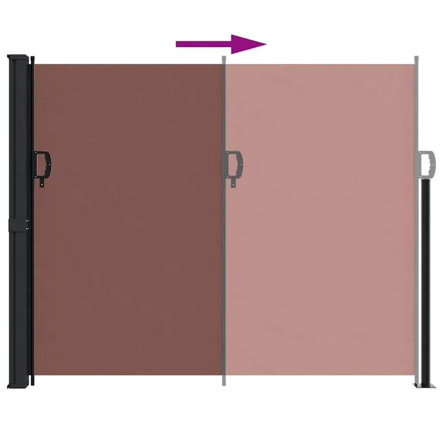 Auvent latéral rétractable marron 160x500 cm - 5