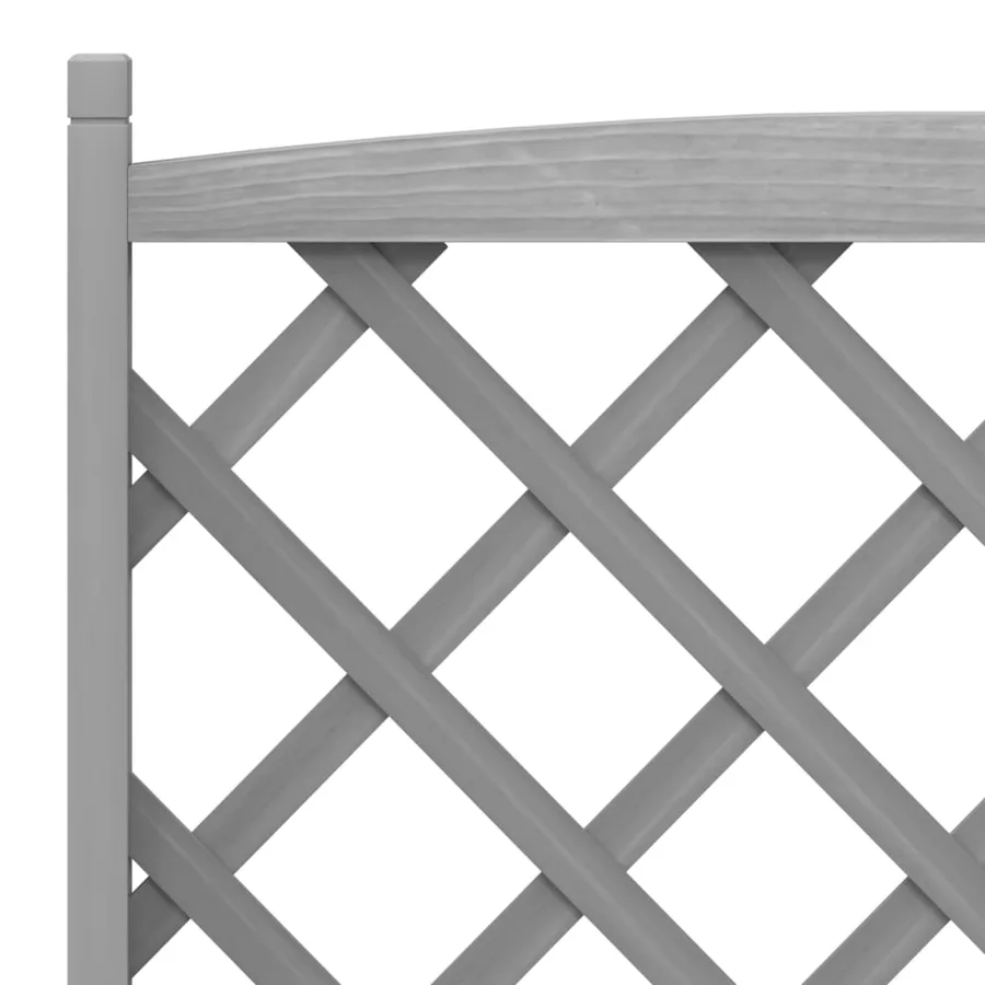 Jardinière avec treillis gris bois massif de sapin - 7