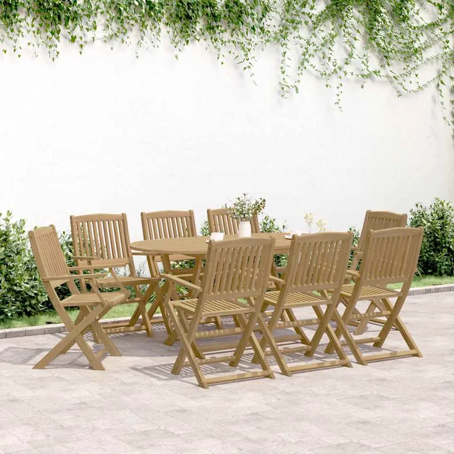 Chaises de jardin pliantes lot de 8 54x61x88 cm bois d'acacia - 3