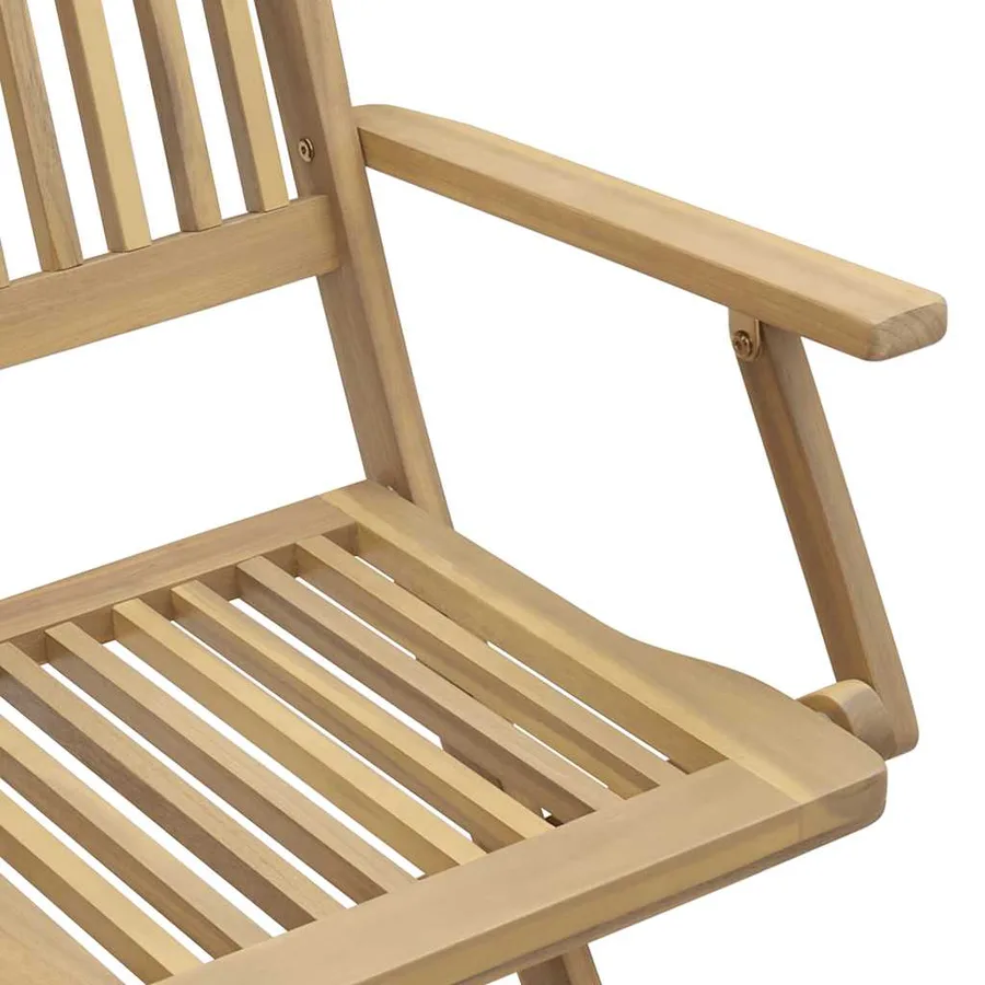 Chaises de jardin pliantes lot de 8 54x61x88 cm bois d'acacia - 6