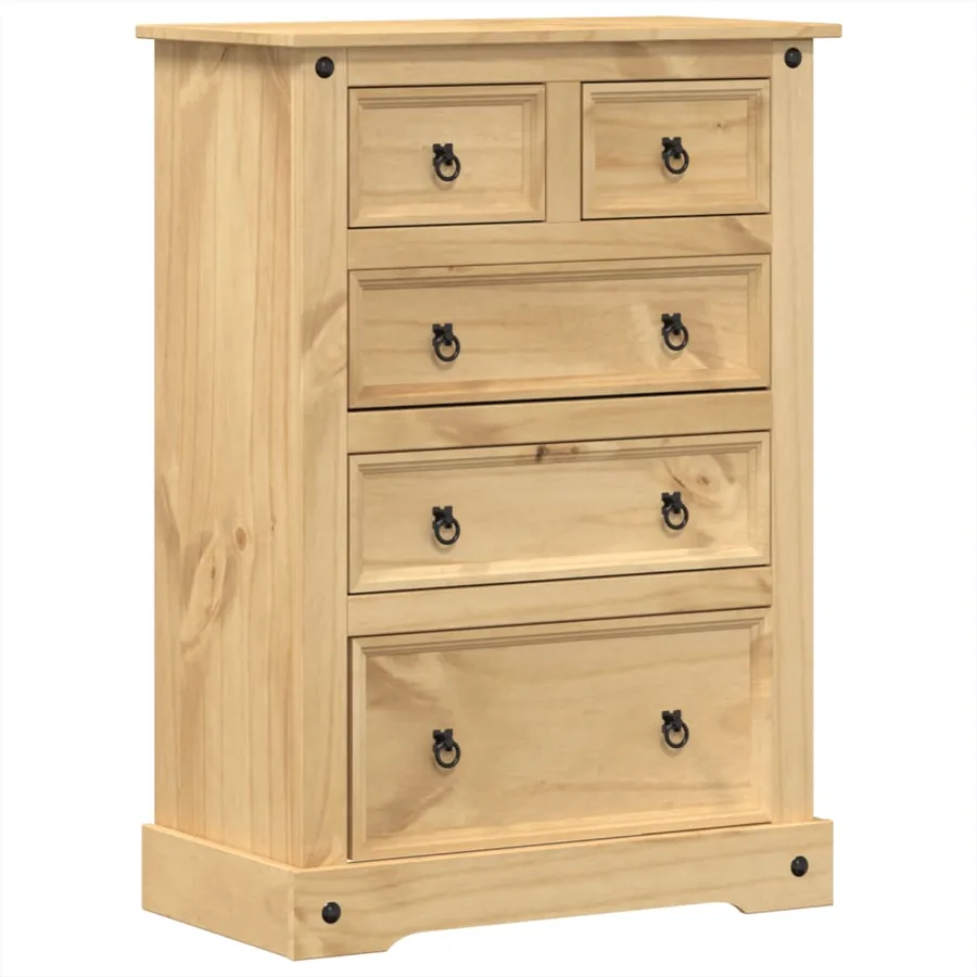 Commode Corona 80x43x114 cm bois massif de pin - 2