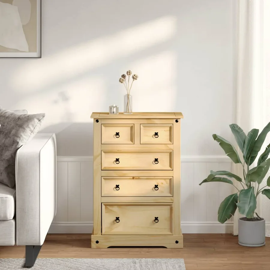 Commode Corona 80x43x114 cm bois massif de pin - 3