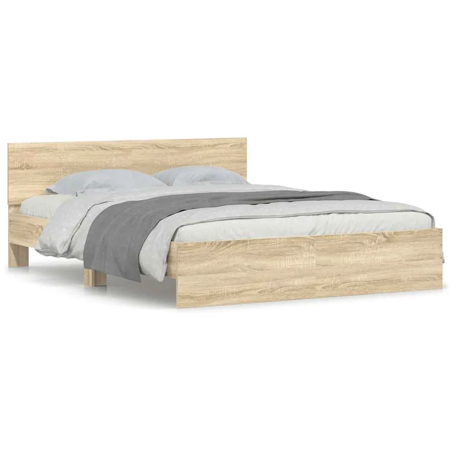 Cadre de lit sans matelas chêne sonoma 140x190 cm - 2
