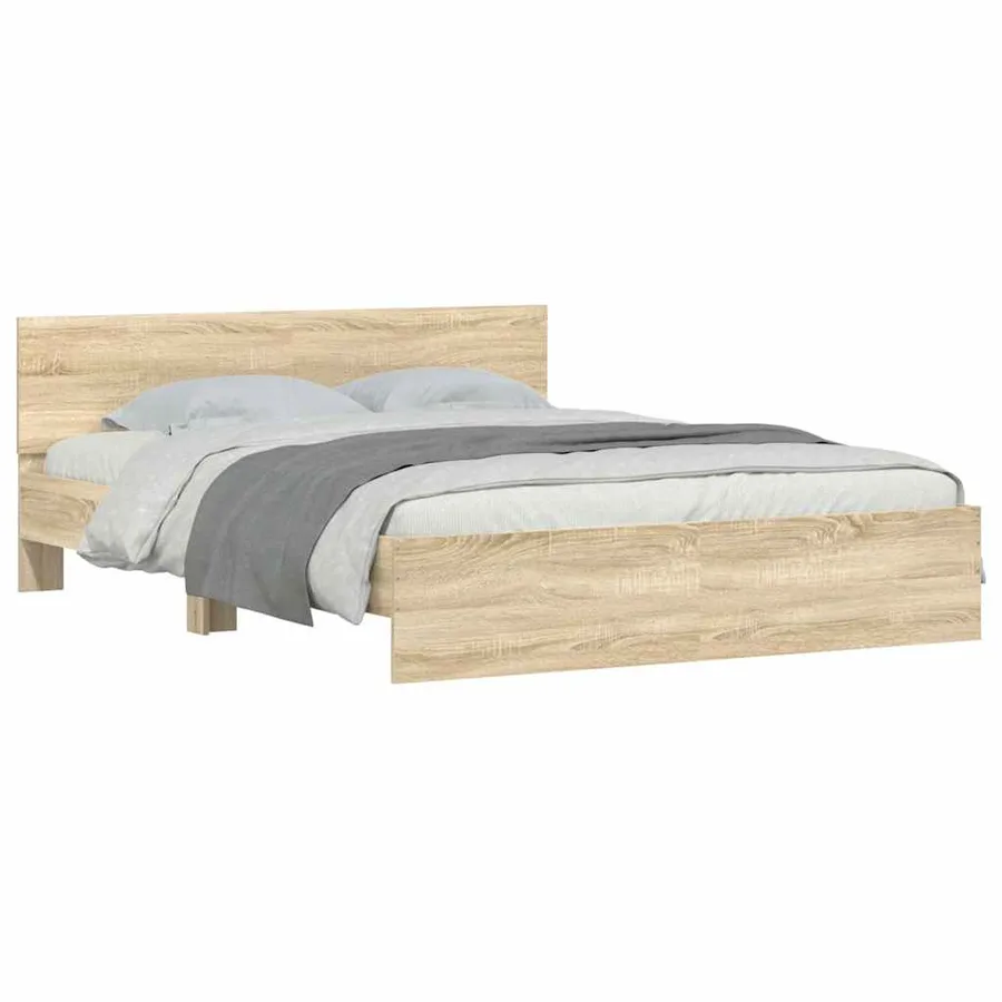 Cadre de lit sans matelas chêne sonoma 140x190 cm - 3