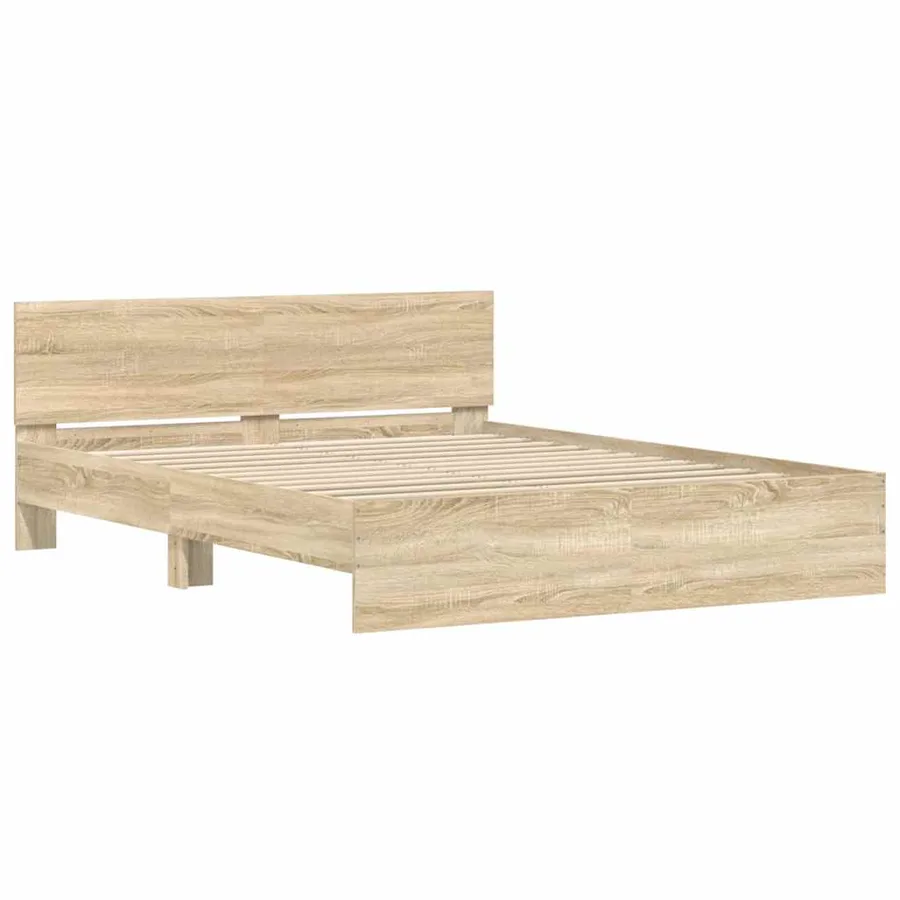 Cadre de lit sans matelas chêne sonoma 140x190 cm - 4