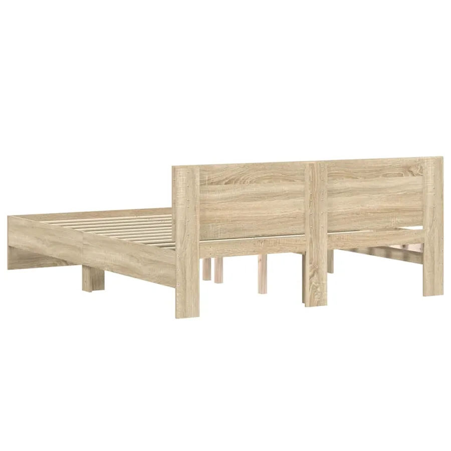 Cadre de lit sans matelas chêne sonoma 140x190 cm - 7