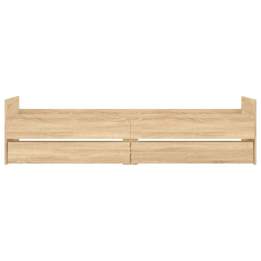 Cadre de lit avec tiroirs sans matelas chêne sonoma 90x190 cm - 6