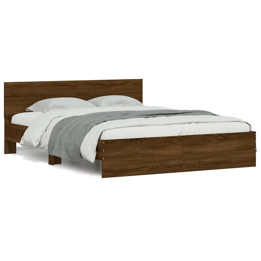 Cadre de lit sans matelas chêne marron 140x190 cm - 2