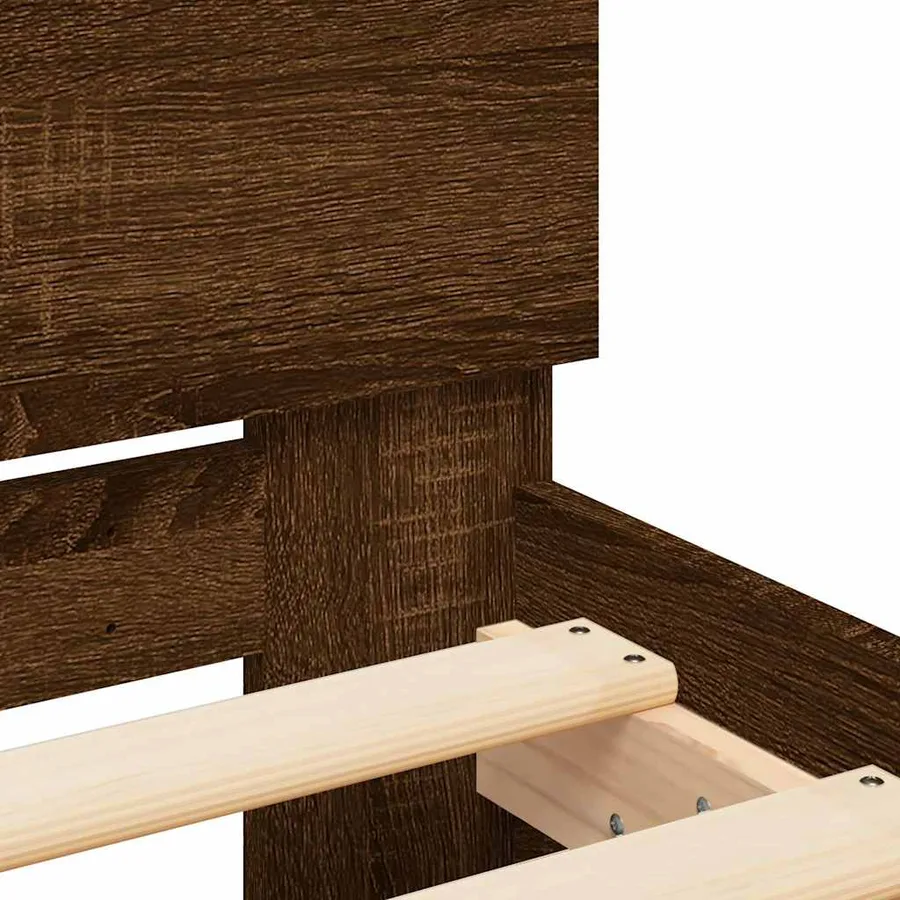 Cadre de lit sans matelas chêne marron 140x190 cm - 8