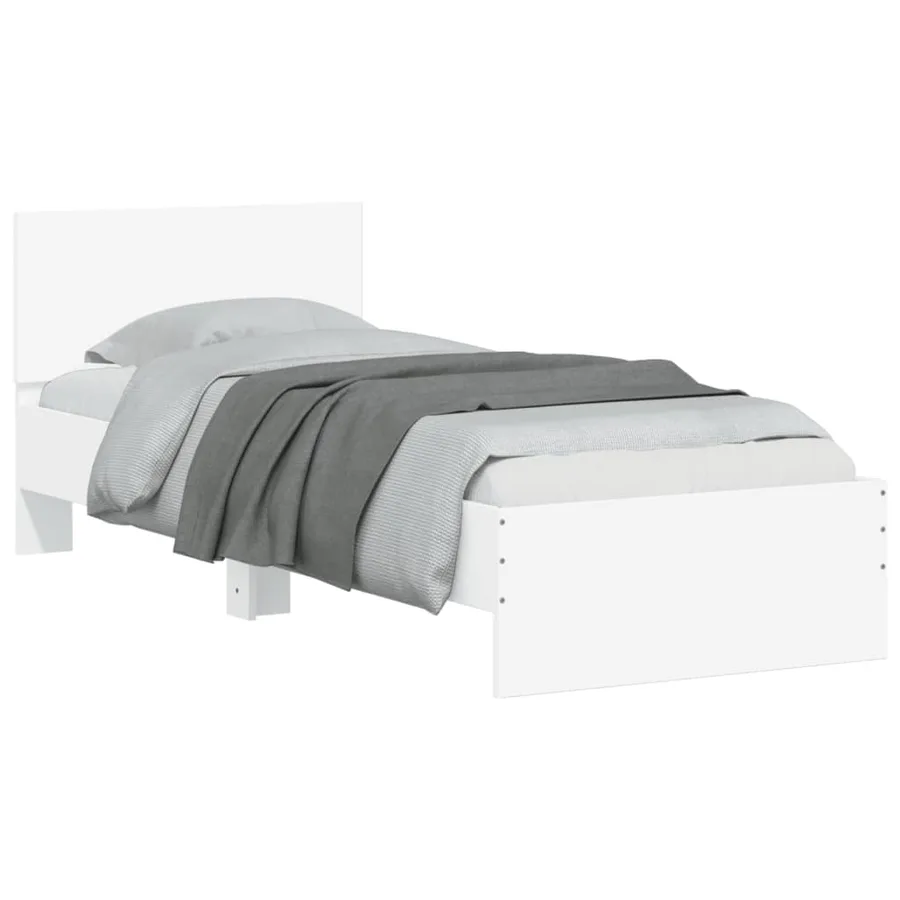 Cadre de lit sans matelas avec tête de lit blanc 90x190 cm - 4