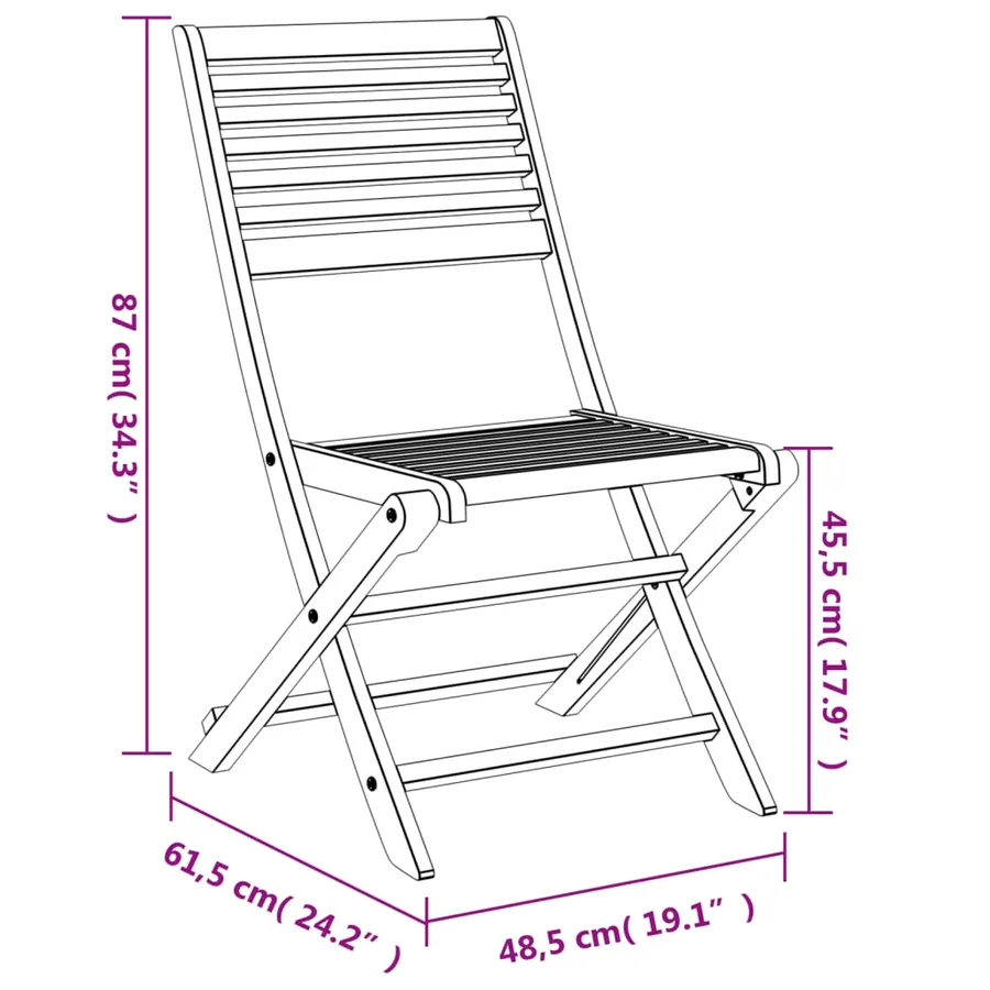 Ensemble à manger de jardin 5 pcs Bois d'acacia solide - 11
