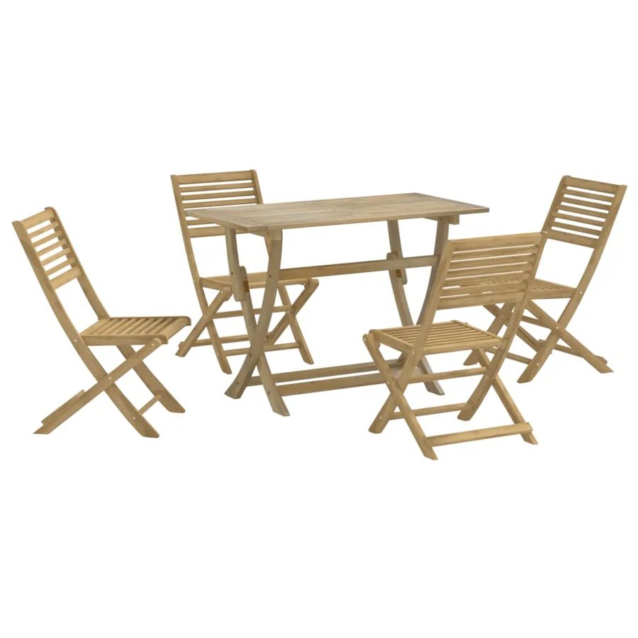 Ensemble à manger de jardin 5 pcs Bois d'acacia solide - 2