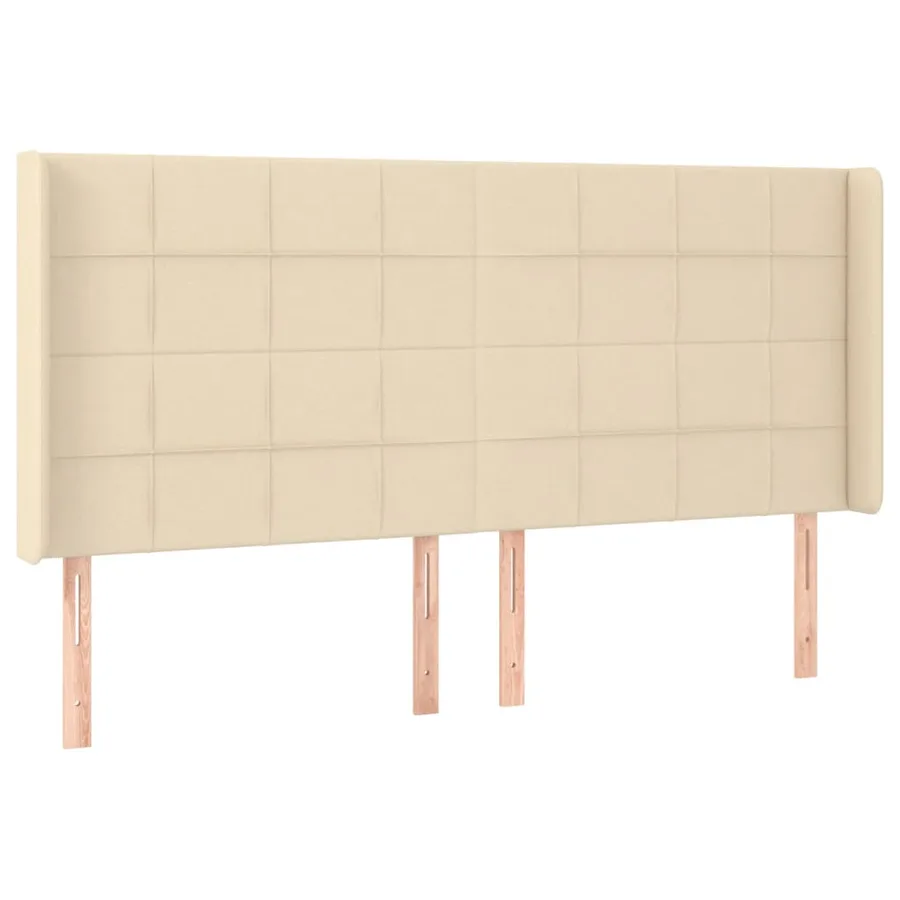 Sommier à lattes de lit matelas et LED Crème 180x200 cm Tissu - 7