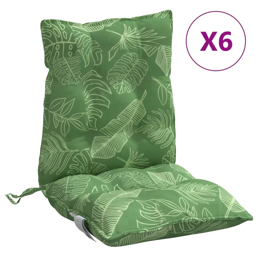 Coussins de chaise à dossier bas lot de 6 modèle de feuille - 2