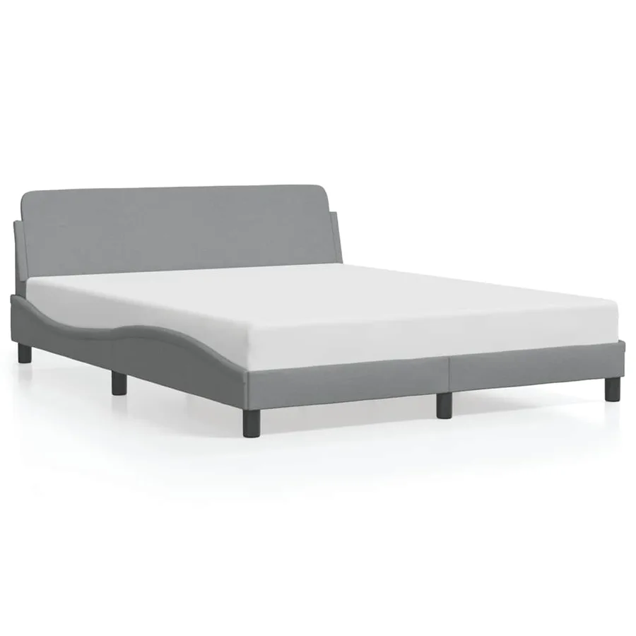 Cadre de lit Dover gris clair 160x200 cm tissu - 2