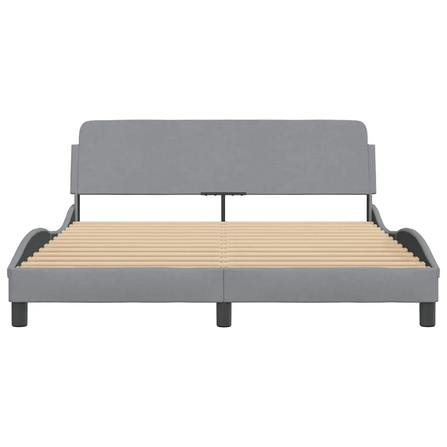 Cadre de lit Dover gris clair 160x200 cm tissu - 4