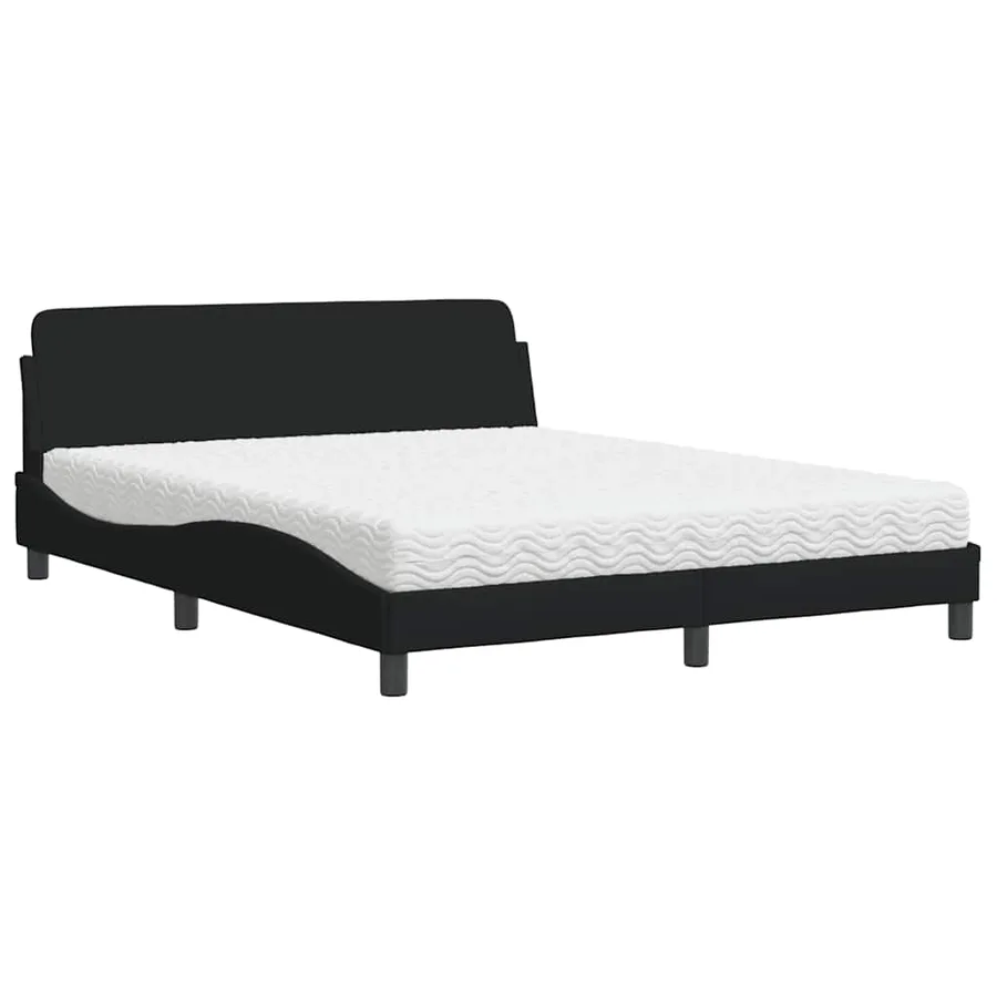 Lit avec matelas Dover noir 160x200 cm tissu - 2