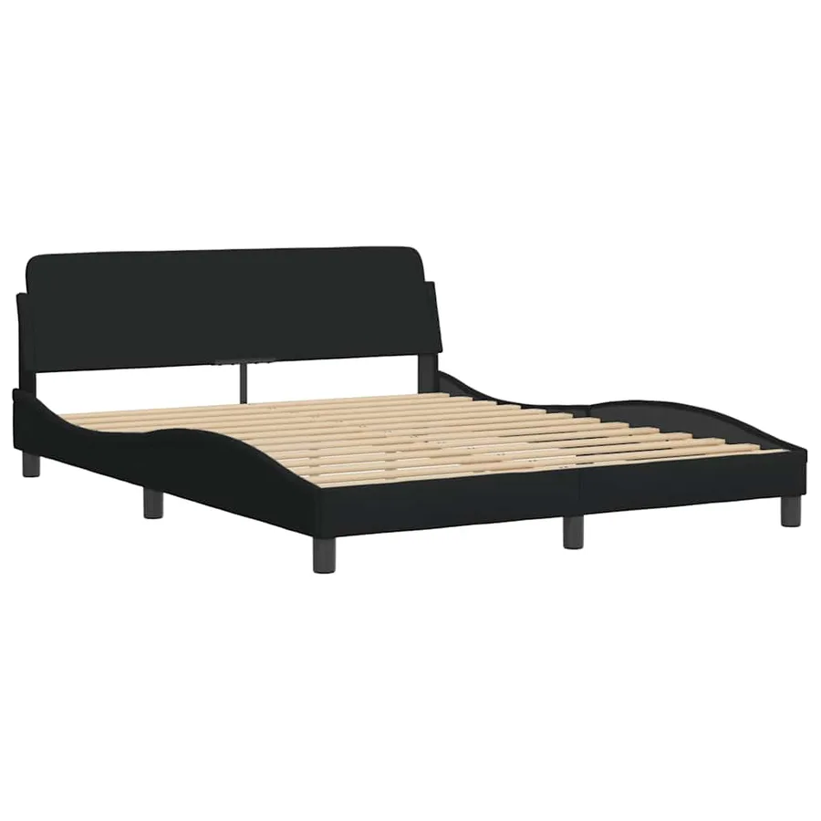 Lit avec matelas Dover noir 160x200 cm tissu - 4