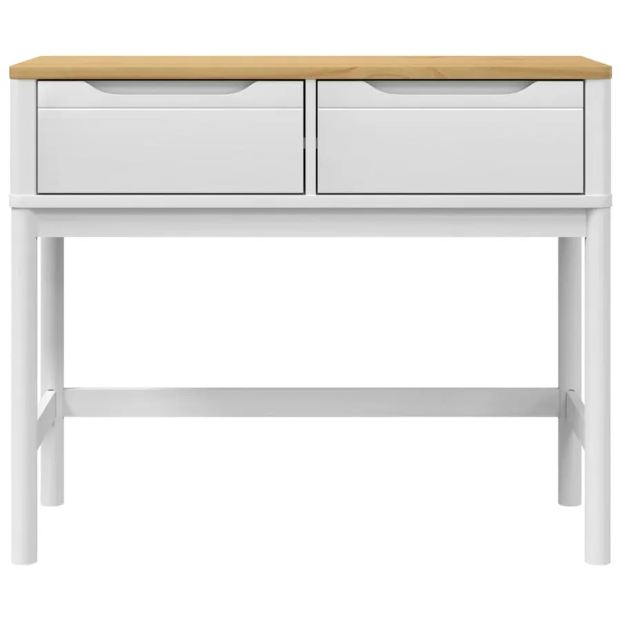 Table console FLORO blanc 89,5x36,5x73 cm bois de pin massif - 5