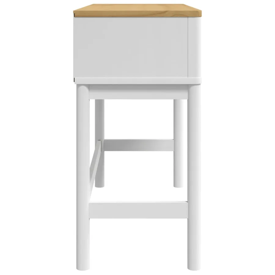 Table console FLORO blanc 89,5x36,5x73 cm bois de pin massif - 6