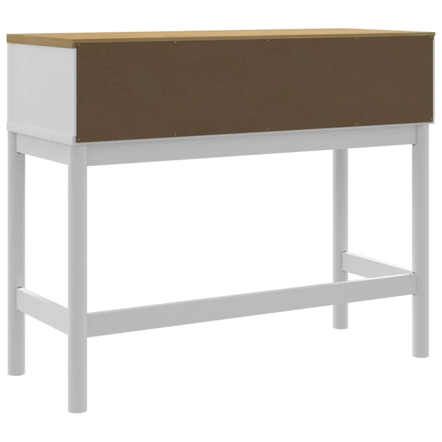Table console FLORO blanc 89,5x36,5x73 cm bois de pin massif - 7