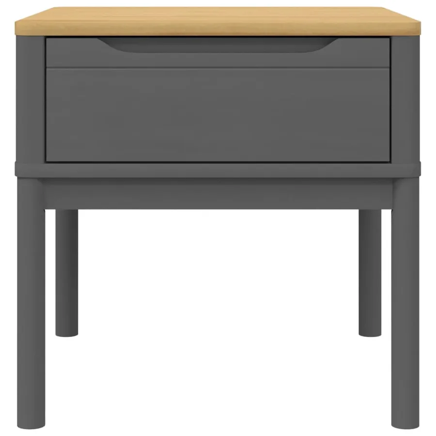 Table de chevet FLORO gris 55x55x54 cm bois de pin massif - 5