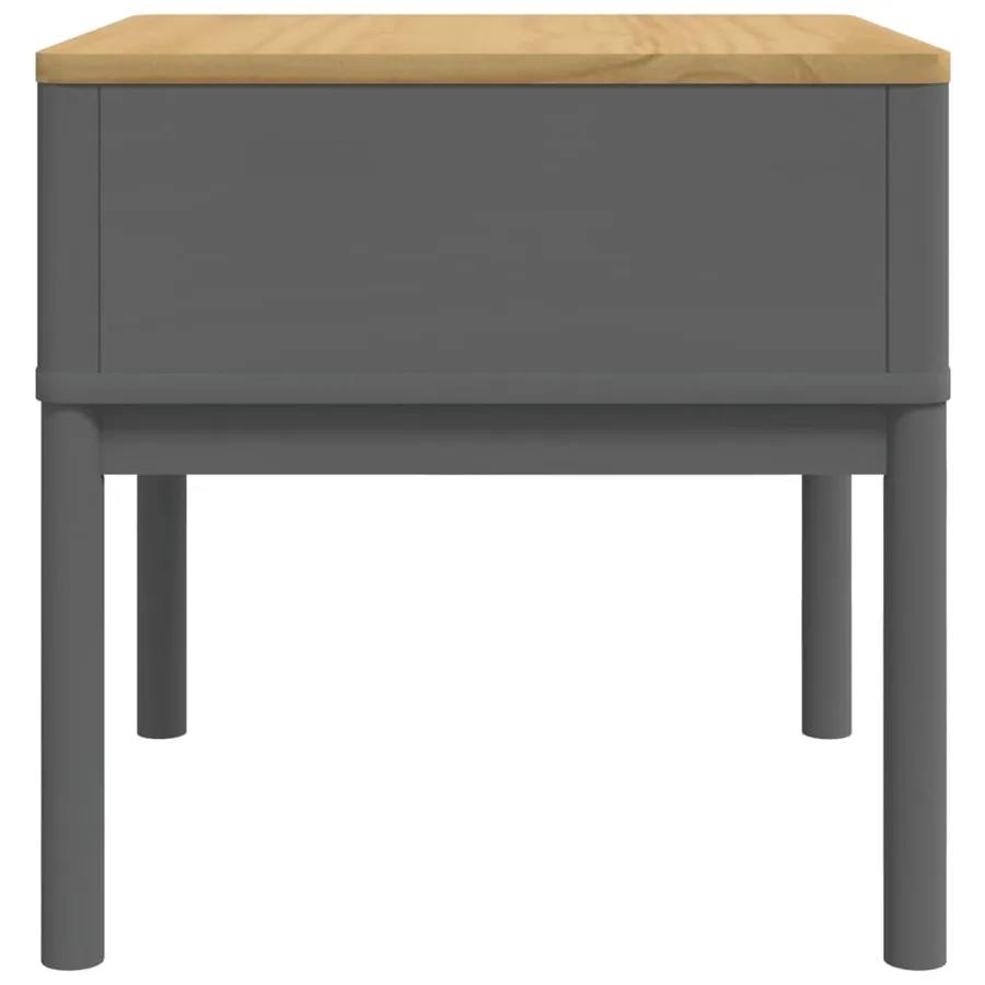 Table de chevet FLORO gris 55x55x54 cm bois de pin massif - 6